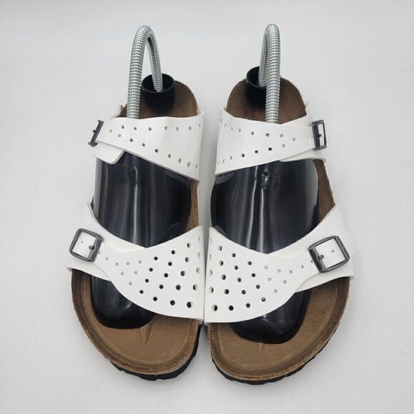 Birkenstock Arizona Unisex M7-L9 White Leather Comfort Waterproof Slide Sandals - Picture 1 of 13